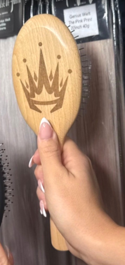 Wooden MANES by MEDiii signature brush engraved with the crown.